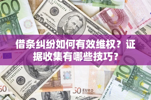 北京借条纠纷如何有效维权？证据收集有哪些技巧？